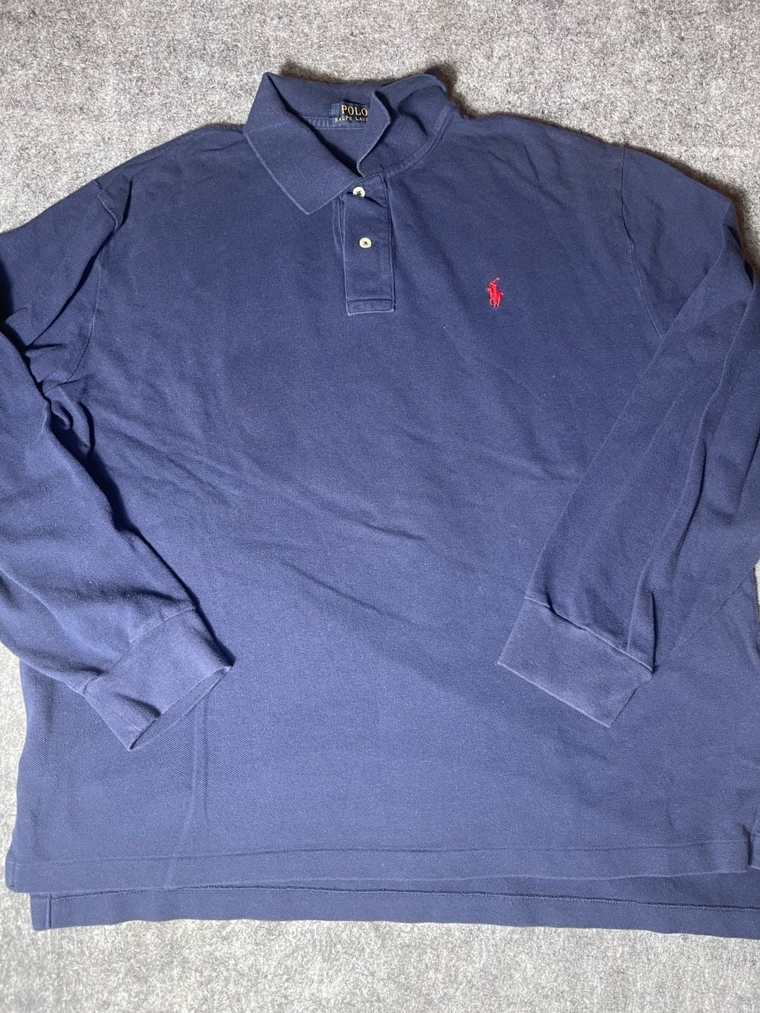 Polo Ralph Lauren Long Sleeve Polo Shirt, Navy Blue, Men's Xl